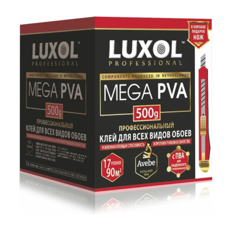 Клей обойный для всех видов обоев 500 г LUXOL MEGA PVA Professional