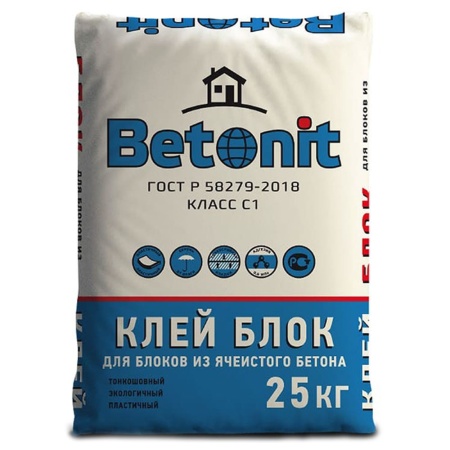 Betonit клей для блоков 25 кг