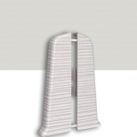 Торцевые заглушки для плинтуса Деконика Д-П70 мм Светло-серый 002