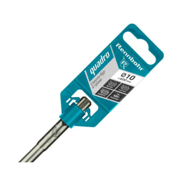 Картинка Бур 10х600 мм SDS-plus 4 грани RENNBOHR Quadro