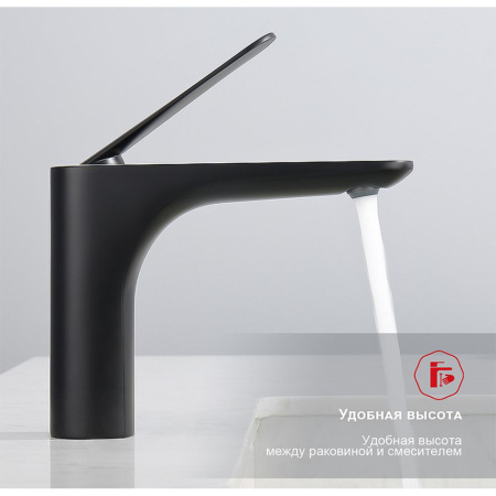 Картинка Смеситель для умывальника Черный RAGLO 9R21.10.06