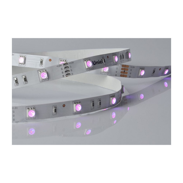 Картинка Светодиодная лента Uniel ULS-M22-5050-30LED-m-10mm-IP20-DC12V-7.2W-m-5M-RGB