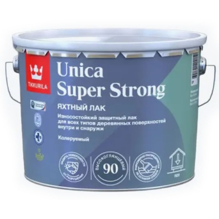 Лак яхтный глянцевый 9 л Tikkurila Unica Super Strong 90
