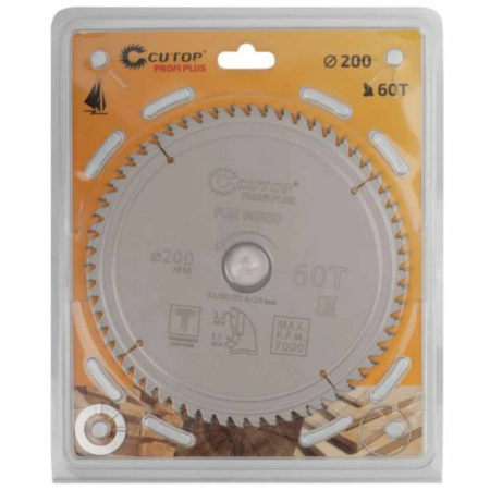Картинка Диск пильный 200х32х30х25,4х20 мм 60 зубцов CUTOP