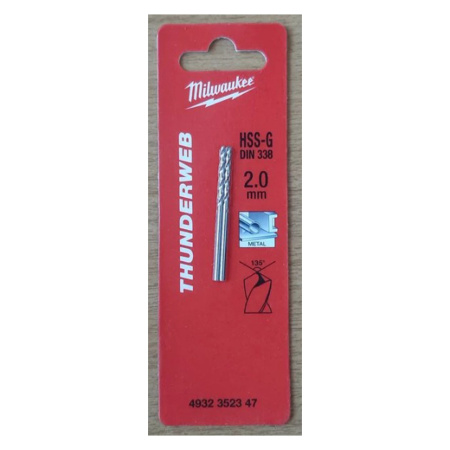 Картинка Сверло по металлу HSS-G 2.0х49 Milwaukee THUNDERWEB