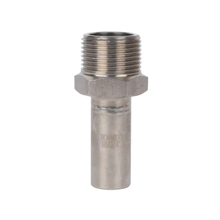 Картинка Вставка переходная НПр-НР Ø 18х3/4" Нержавеющая сталь ROMMER