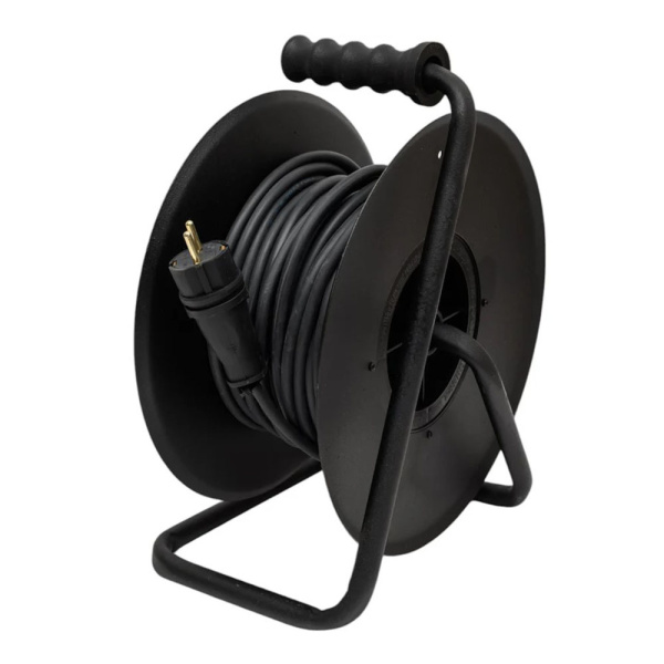 Картинка Удлинитель силовой на металлической катушке КГ-ХЛ 3х2,5 4 гнезда 30 м с з/к УКМ04-3650 РЫЖАЯ ТАКСА