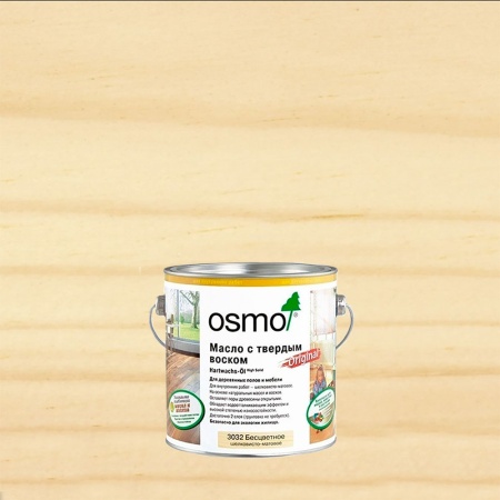 OSMO Hartwachs-Öl Original масло с твердым воском шелковисто-матовое 0,125 л Бесцветное
