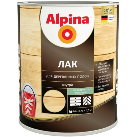 Лак для деревянных полов матовый 0,75 л Alpina