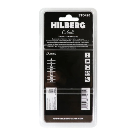 Картинка Сверло ступенчатое кобальтовое 4-20 мм Hilberg