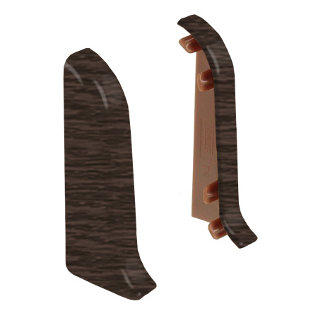 Торцевые заглушки для плинтуса К55 Комфорт 2 штуки Каштан