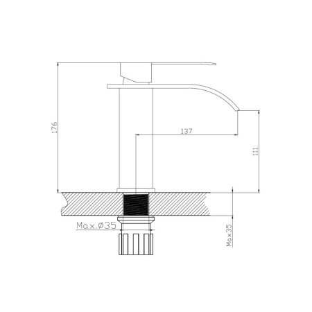 Картинка Смеситель для раковины нержавеющая сталь VALFEX Sirius Chrome VF.12815