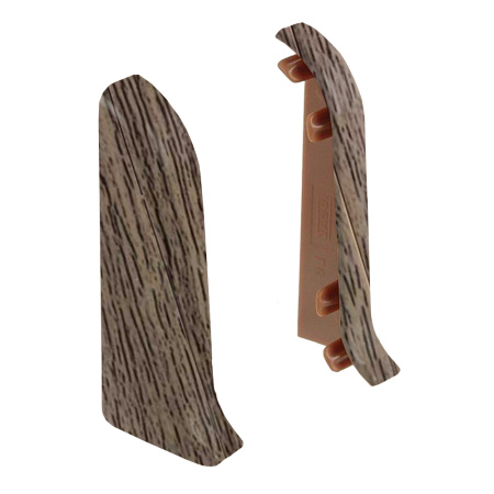 Торцевые заглушки для плинтуса К55 Комфорт 2 штуки Дуб оливье