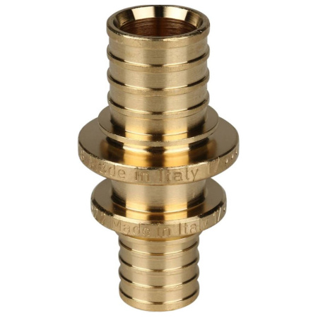 Картинка Муфта переходная 20х16 мм латунь для труб из сшитого полиэтилена аксиальный STOUT