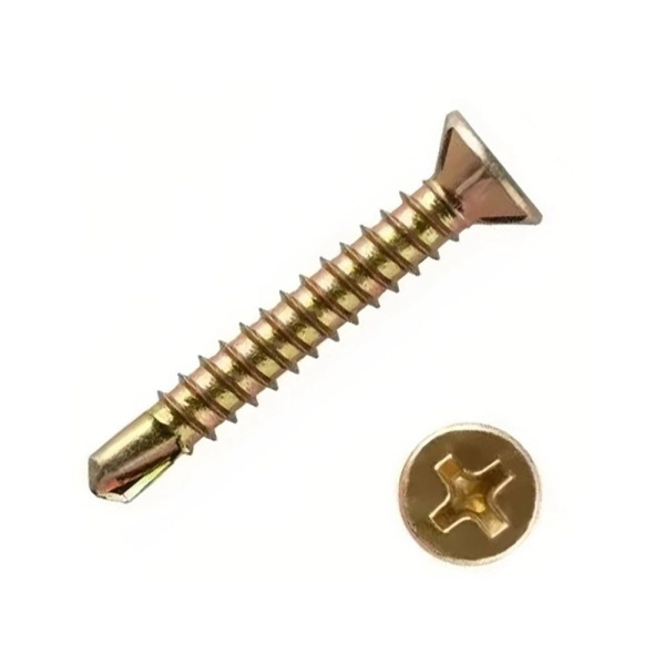 Картинка Саморез оконный 3.9х25 мм сверло Желтый цинк