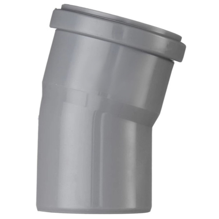 Картинка Отвод для внутренней канализации Ø 75х15° Серый Политэк