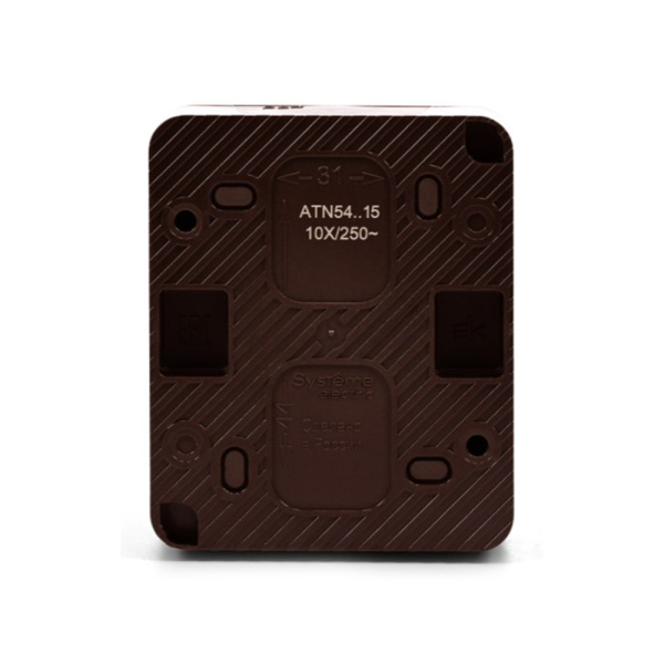 Картинка Выключатель кнопочный 1 клавиша IP54 10 АХ Коричневый Systeme Electric ATLASDESIGN Profi54