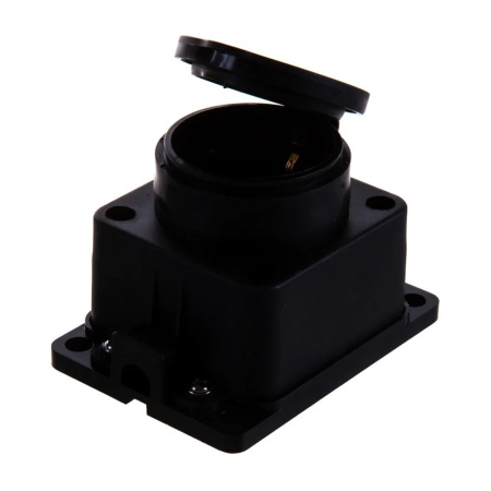 Картинка Колодка Каучук одноместная Черная с заглушкой 2P+PE 9321 IN HOME