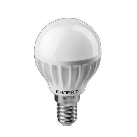 Лампа светодиодная ОНЛАЙТ LED 8вт E14 Белый матовый шар