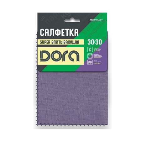 Картинка Салфетка микрофибра Дора супервпитывающая 30х30 см