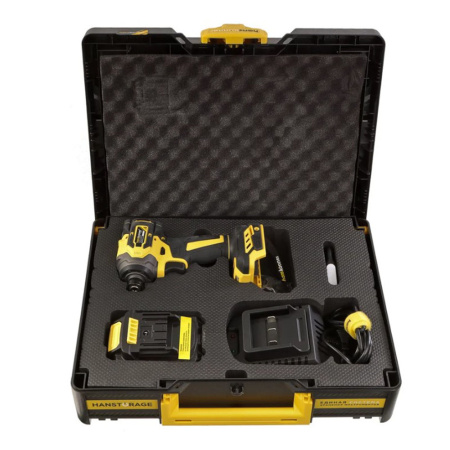 Картинка Винтоверт аккумуляторный ударный 18В 280Нм 1/4" 1х4 А/ч кейс Hanskonner PLATINUM