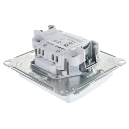 Картинка Переключатель 1 клавиша с подсветкой в рамку Белый Systeme Electric GLOSSA