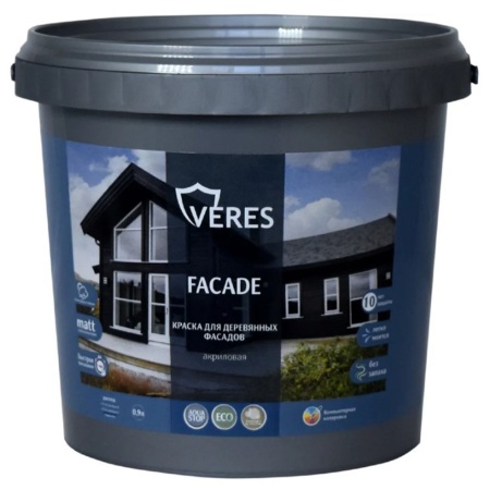 Краска для деревянных фасадов Графит 0,9 л Veres