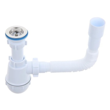 Сифон для кухонной мойки 1 1/2"x40 с гибкой трубой 40x40/50 мм АНИ Пласт Грот