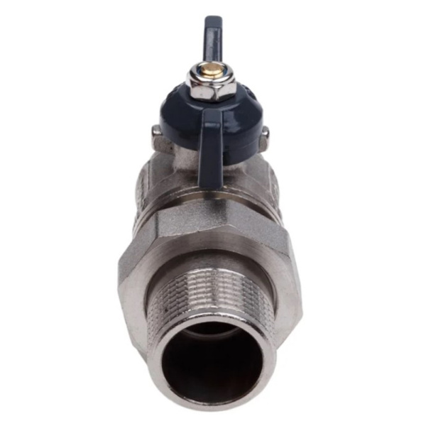 Картинка Кран с американкой угловой ВН 1/2 LU бабочка никелированный AQUALINK