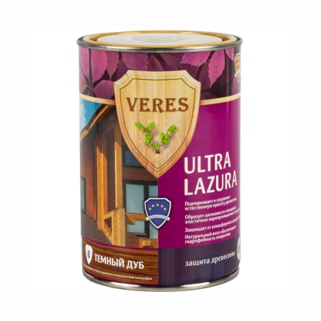 Декоративная пропитка для дерева Veres Ultra Lazura №8 Дуб темный 0,9 л