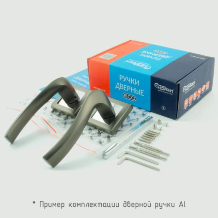 Картинка Ручка дверная НОРА-М 112К AL Черный