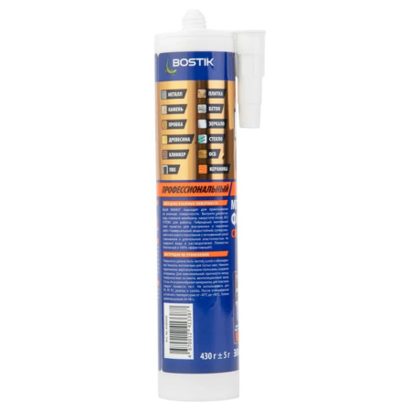 Картинка Клей гибридный Белый 430 г Bostik MAMUT