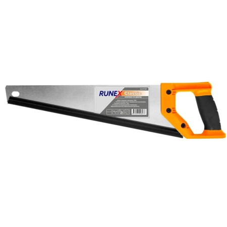 Картинка Ножовка по дереву 400 мм Оранжевая рукоятка Runex Сlassic