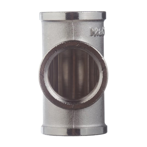 Картинка Тройник ВВВ 1/2"х1/2"х1/2" никелированный STOUT