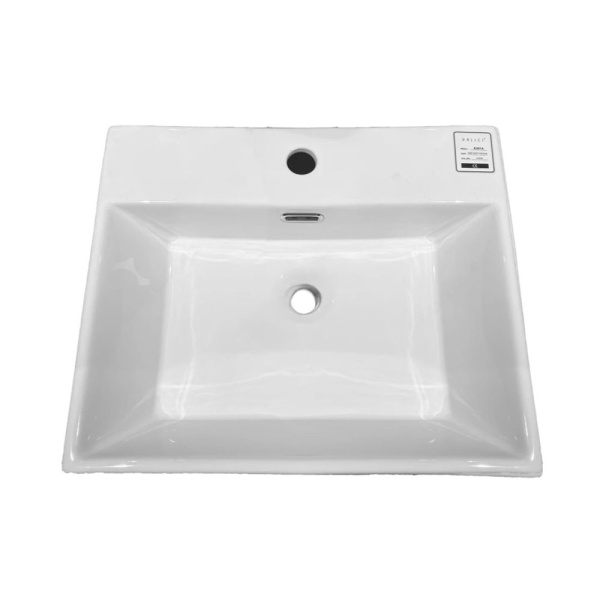 Картинка Умывальник подвесной Quadra 50 прямоугольный 1 отверстие по центру Белый Selena