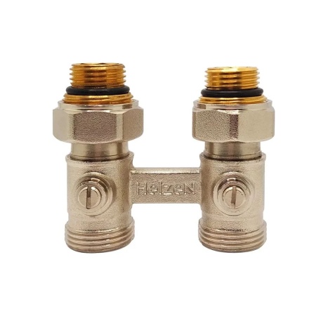 Узел нижнего подключения Н-образный клапан без байпаса 3/4" x1/2" прямой HeizenHDS 345-15 бинокль