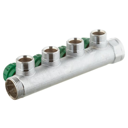 Картинка Коллектор регулирующий 1" 4 выхода 3/4" EK STOUT