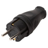 Вилка Каучук прямая с заземлением электрическая Черная 16А 250В IP44 9210 IN HOME