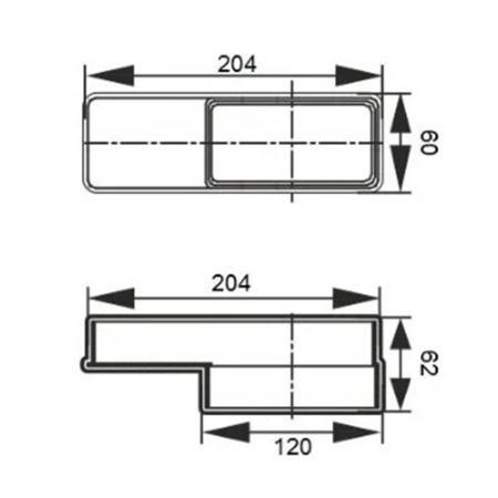 Картинка Вентиляция Редуктор прямоугольный 60х120х60х204 мм 612РП20П ERA