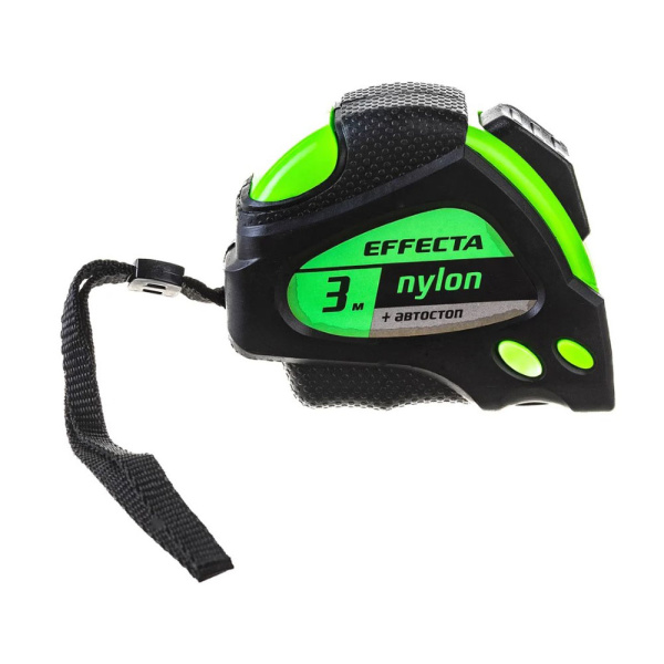 Картинка Рулетка 3 м 19 мм с магнитом автостоп EFFECTA Nylon
