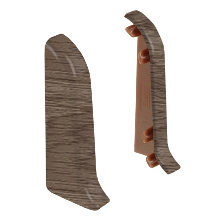 Торцевые заглушки для плинтуса К55 Комфорт 2 штуки Дуб капучино