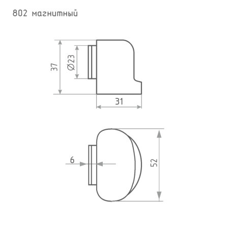 Картинка Ограничитель дверной магнитный 802 Старая бронза