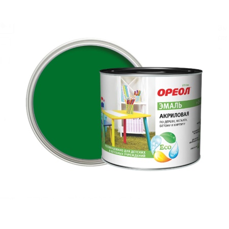 Эмаль Ореол акриловая цвет Зеленый 1.9 кг