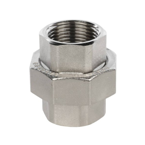 Картинка Сгон разъемный ВВ 1" прямой Американка никелированный STOUT