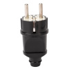 Картинка Вилка прямая с заземлением электрическая Черная 16А 250В 4240 IN HOME