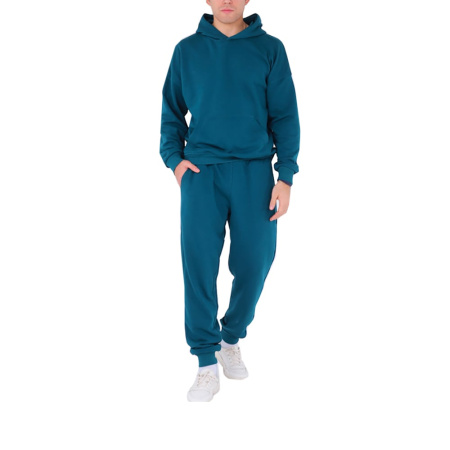 Мужской костюм с капюшоном и начесом цвет Темно-бирюзовый размер 56 M98035N