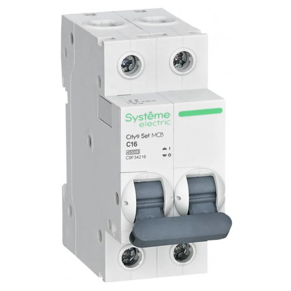 Картинка Выключатель автоматический 2п 16А С 4.5kA 230В City9 Set Systeme Electric