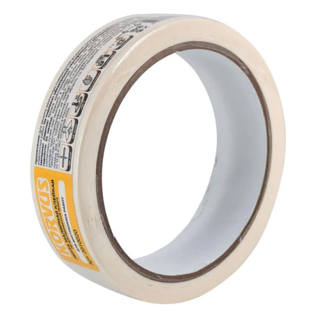 Картинка Малярная клейкая лента узкая 25 мм 20 м KORVUS