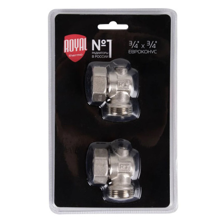 Картинка Узел нижнего подключения Набор угловой раздельный 3/4 х 3/4ЕК Royal Thermo 