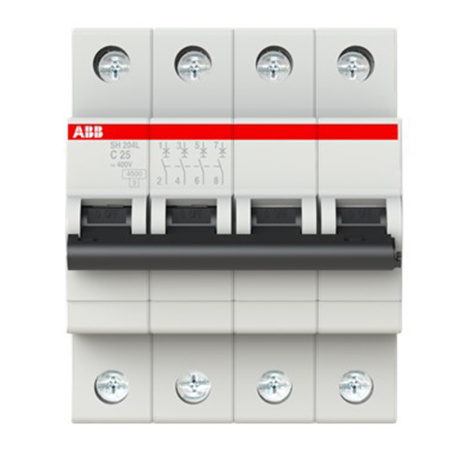 Картинка Выключатель автоматический SH204 4п С 25А 4,5кА ABB